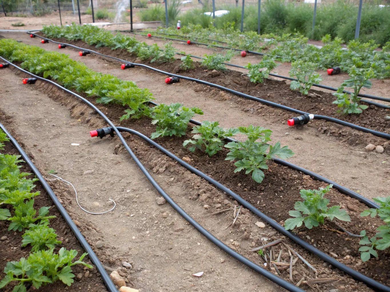 Drip irrigation system for garden beds