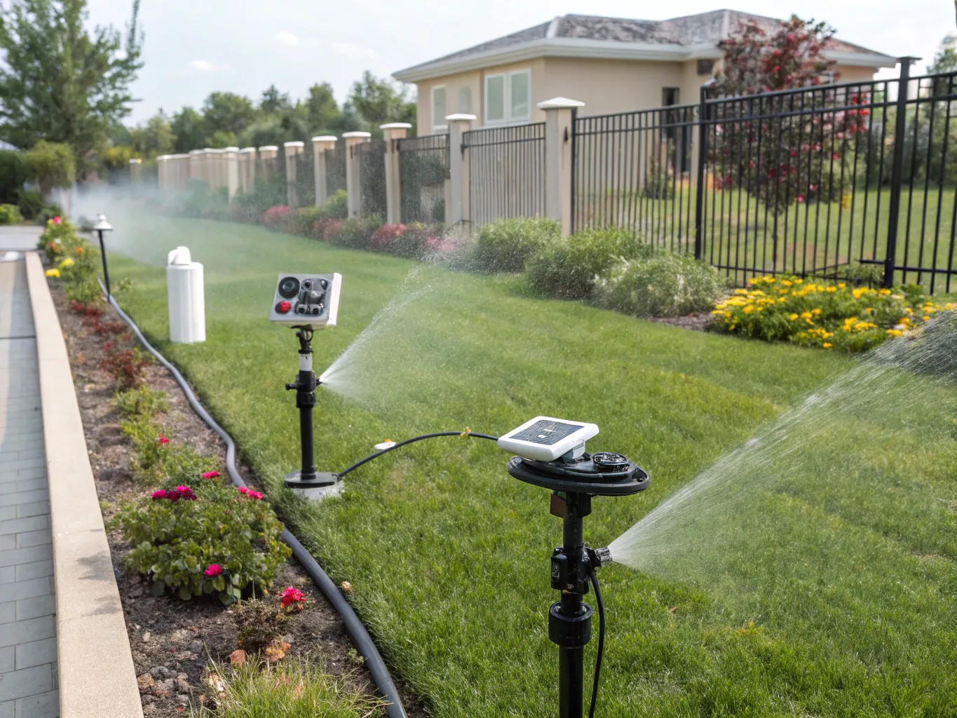 Smart sprinkler system with weather sensors