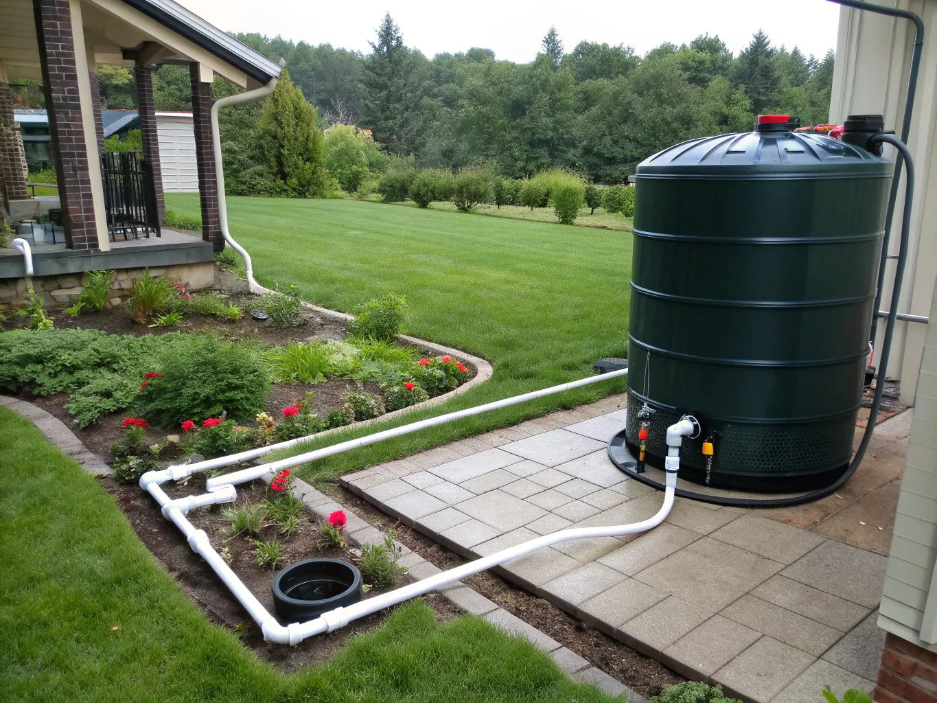 Rainwater harvesting system integrated with irrigation